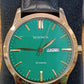 Sekonda Men's Day Date Green dial with Black Leather strap Watch 1870