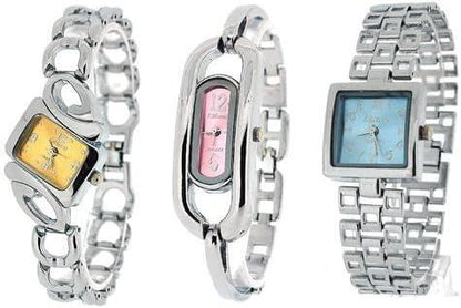 Luisant Ladies Fashion 10 Assorted Style Silver Steel Bracelet Strap Watch - CLEARANCE NEEDS RE-BATTERY