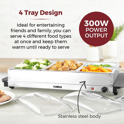 Tower 2 X 2.6L + 2 X1.2L Buffet Server