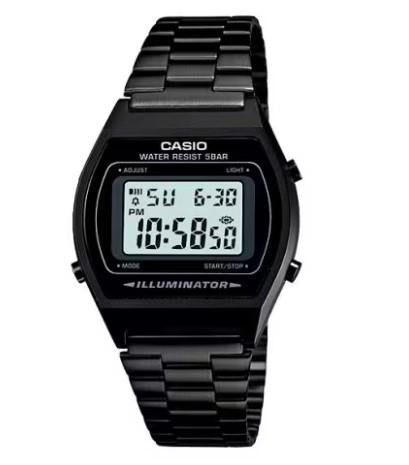 Casio Mens Classic Digital Dial Black Stainless Steel Watch Timeless Style