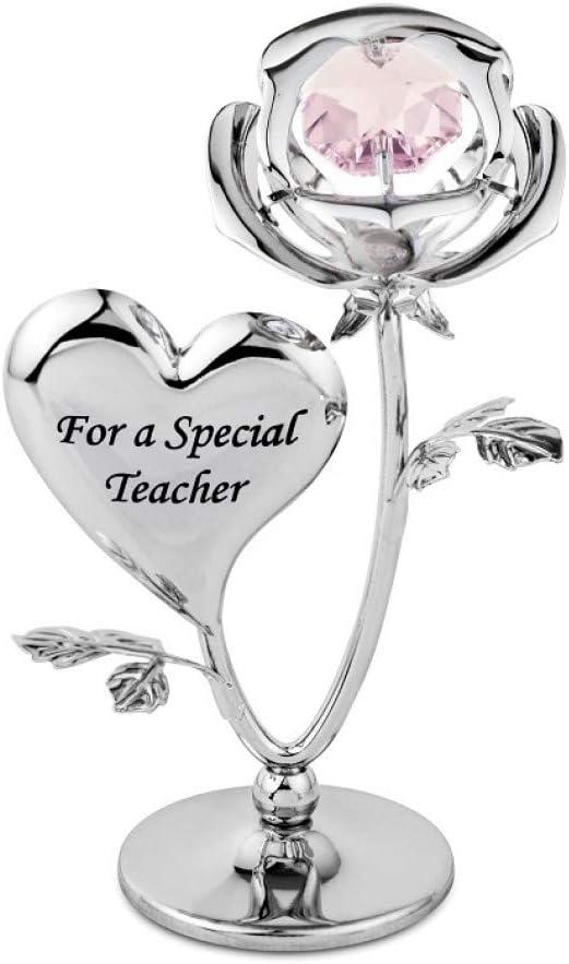 Crystocraft For a Special Teacher Rose Crystal with Swarovski