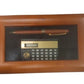 Imperial Mini Calculator with Wood Matt Brown Gold Trim Ball Pen IMP368 Clock Gift Set - CLEARANCE NEEDS RE-BATTERY & Refill