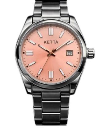 Ketta Mens Basic Dated Dial Silver Metal Bracelet Strap Watch Available Multiple Colours
