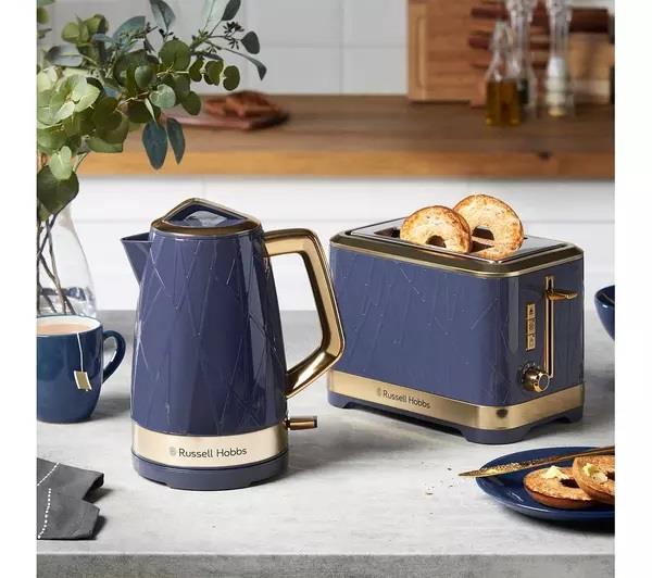 Russell Hobbs Structure Kettle & 2 Slice Toaster Set Ombre Blue