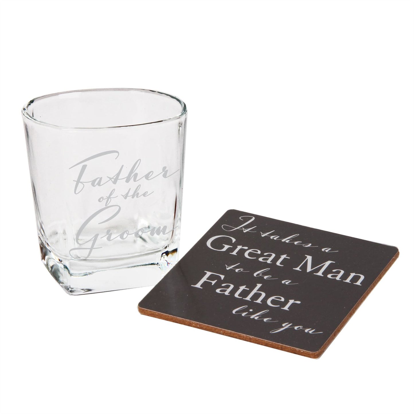 Amore Whisky Glass & Coaster Father of the Groom