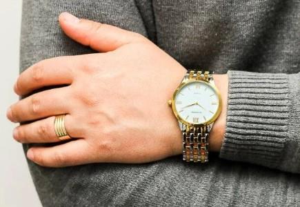 Sekonda Classic Basic Mens White Dial Two Tone Stainless Steel Bracelet Watch 3449