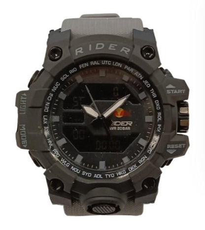 Rider Mens Sports Dual Time Digital Dial Rubber Strap Watch Models May Vary - CLEARANCE NEEDS RE-BATTERY