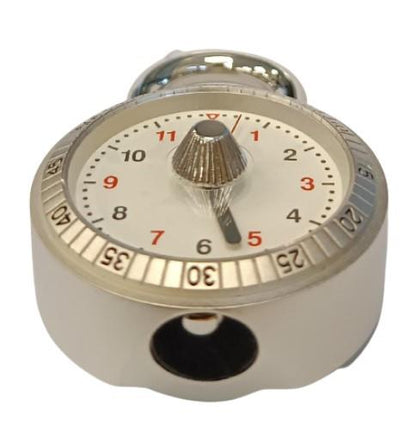 Miniature Clock Silvertone Plated Padlock Solid Brass IMP1021S - CLEARANCE NEEDS RE-BATTERY