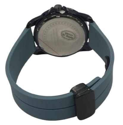 Heryi Rubber Gents Fashion Quartz Date Cream/Light Blue Dial Light Blue Rubber Magnetic Strap Watch