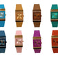 Clasico Ladies Bling Water Resistant Square Dial Rubber Strap Watch Available Multiple colour