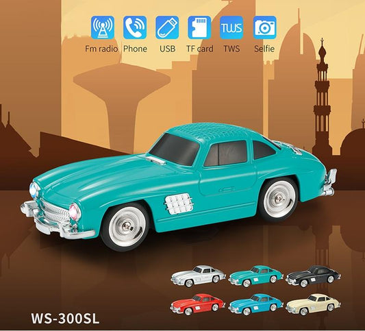 WSTER 1960 Mercedes Classic Car Speaker with Bluetooth & FM Radio