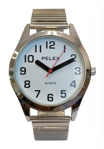 Pelex Mens Big number Metal Bracelet Strap Watch Available Multiple Colour