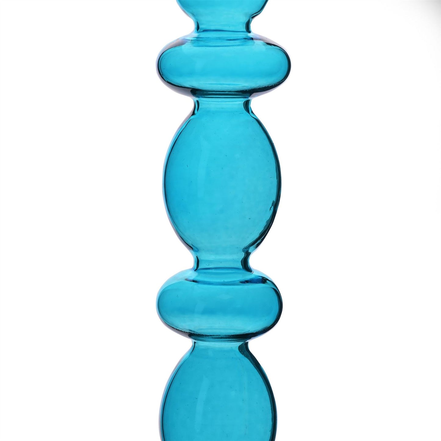 Hestia Glass Candle Holder Teal 26.5 x 9cm