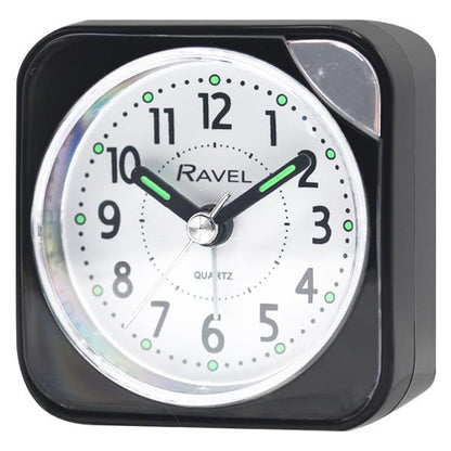 Ravel Small Square Quartz Travel Alarm Clock RC001 Available Multiple Colour