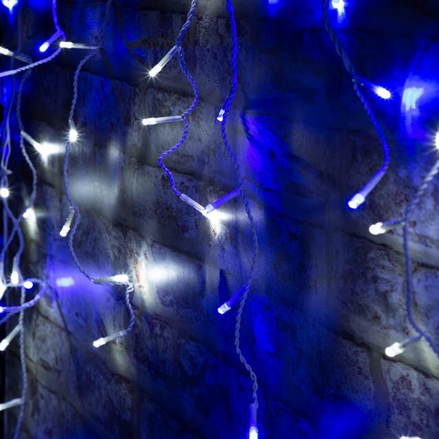 720 LED Icicle Chaser Lights-Blue & White - 17.16 metres