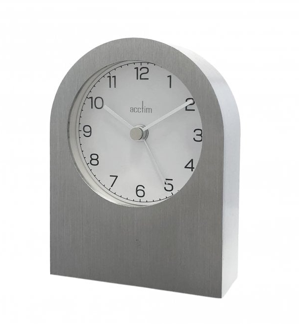 Acctim Sutherland Brushed Aluminium Table Clock