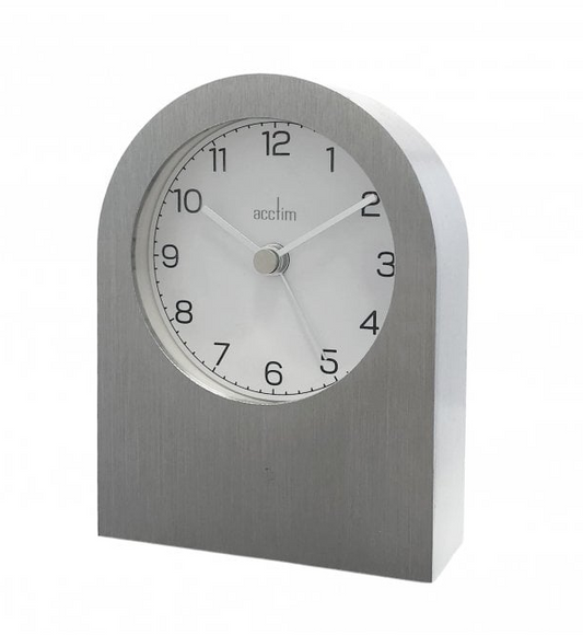 Acctim Sutherland Brushed Aluminium Table Clock