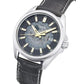Lorus Mens Automatic Date Black Dial Black Leather strap Watch RU411AX9