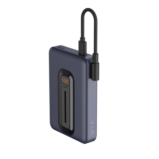 WYE 10K Magnetic Power Bank PB72 With Detachable Cable - Blue