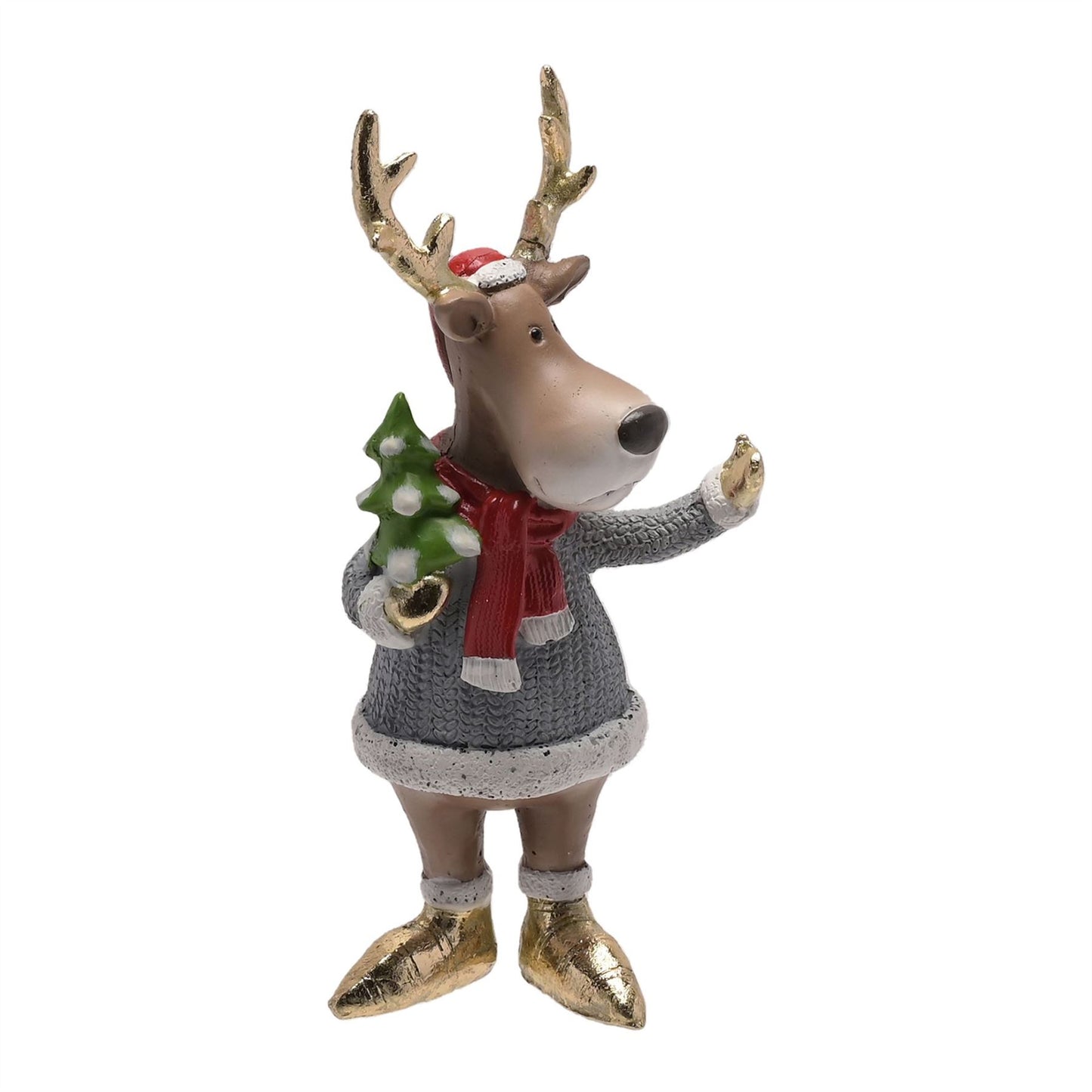 Reindeer With Christmas Tree Figurine