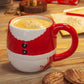 Set of 2 Santa & Mrs Claus Stackable Mugs 11.5cm