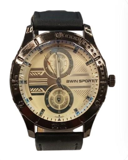 Bwin Sport Mens Fashion Big Dial Leather Strap Watch Available Multiple Colour