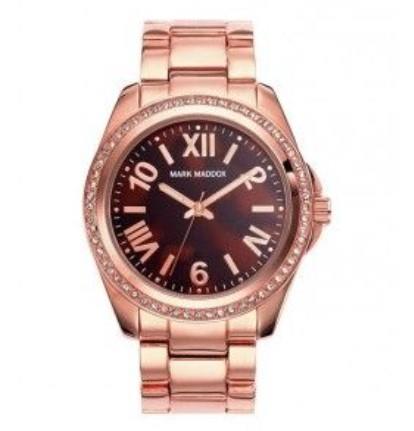 Mark Maddox Ladies Fashion Brown Bling Dial Rosegold Tone stainless steel Bracelet watch  - CLEARANCE NEEDS RE-BATTERY