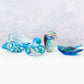 Objets d'art Glass Figurine - Blue Octopus on Rock