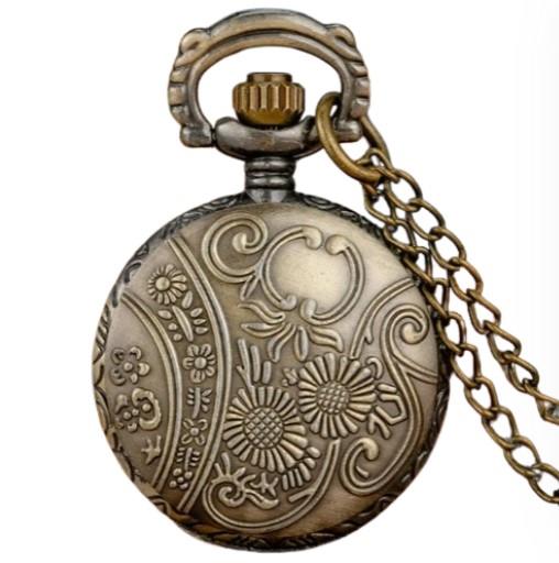 Retro Bronze Quartz Movement Pocket Watch Available multiple Design