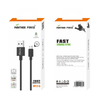 Panther Force Fast Charge & Sync Micro USB Cable – High-Speed Data Transfer 1M
