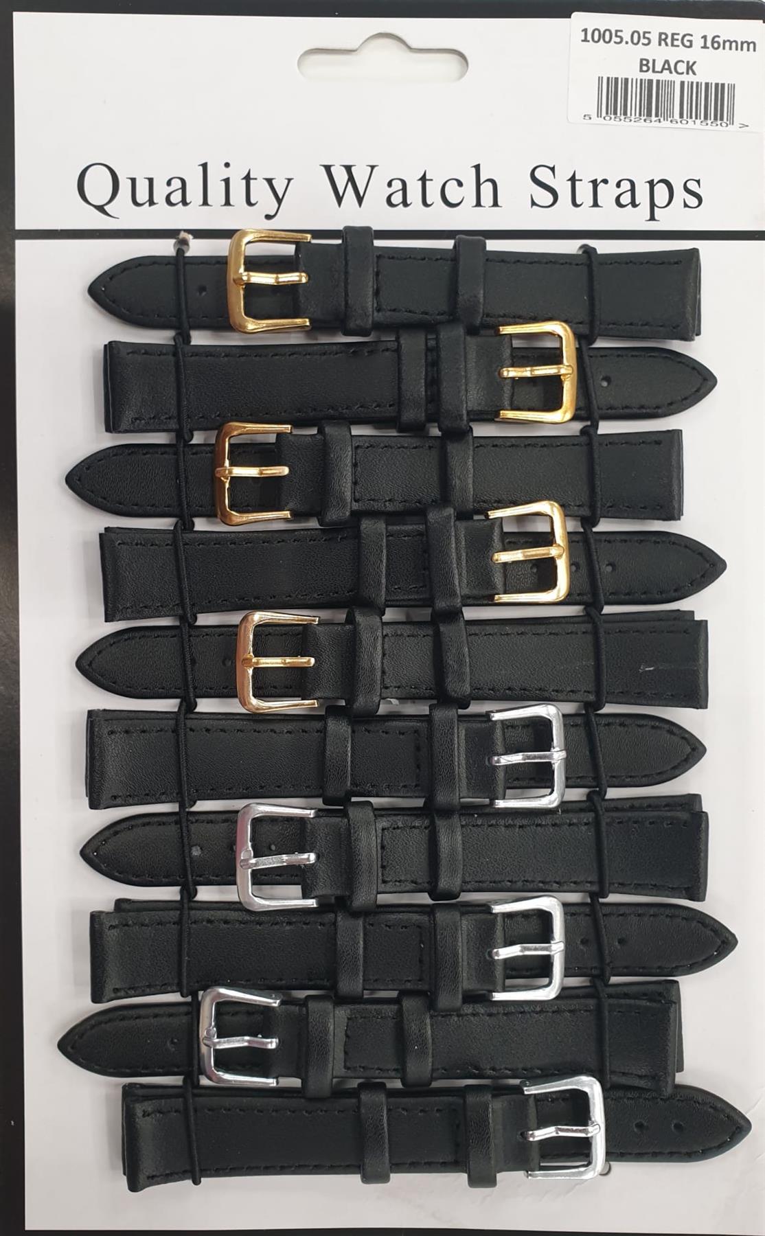 Leather Black Watch Straps Pk10 Available sizes 10mm To 24mm 1005.05