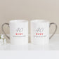Amore Set of 2 Porcelain Mugs - 40th Anniversary