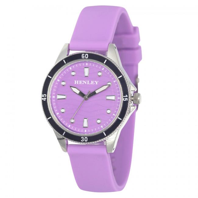 Henley Ladies Wave Rubber Strap Watch H06176 Available Multiple Colour