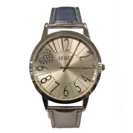 Spirit Ladies Fashion Big Number Silver Dial Silver Leather Strap Watch ASPL47 - CLEARANCE NEEDS RE-BATTERY