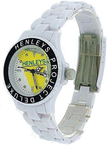 Henleys Project Deluxe Ladies 2 Funky Plastic Watch Gift Set Purple-White SUMMERTWIN CLEARANCE NEEDS RE-BATTERY