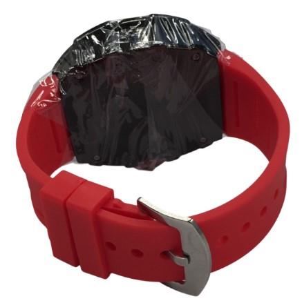 New Rubber Gents Black Bling Fashion Quartz Movement Dated Skeleton Clear Dial Rubber Strap Watch Available Multi Colour NY London