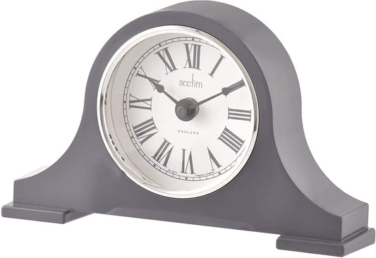 Acctim 36967 Napoleon Quartz Battery Mantle Mantel Clock in Aston Grey with Clear Roman Numerals 'Harston'