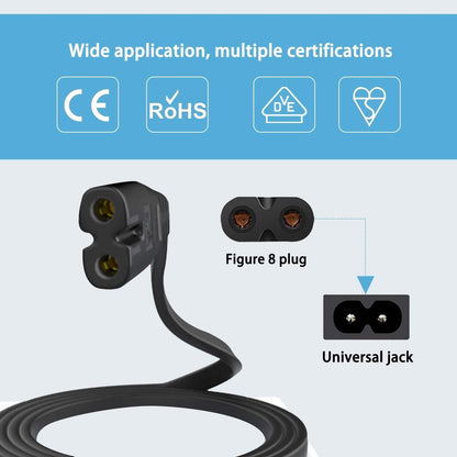 ExtraStar 2 Pin Power Cable UK Plug 1.5m – Black