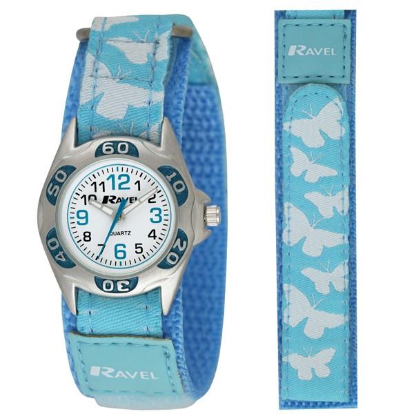 Ravel Childrens Boys/Girls White Dial Velcro Strap Watch R1507 Available Multiple Colour & Design  - CLEARANCE NEEDS RE-BATTERY