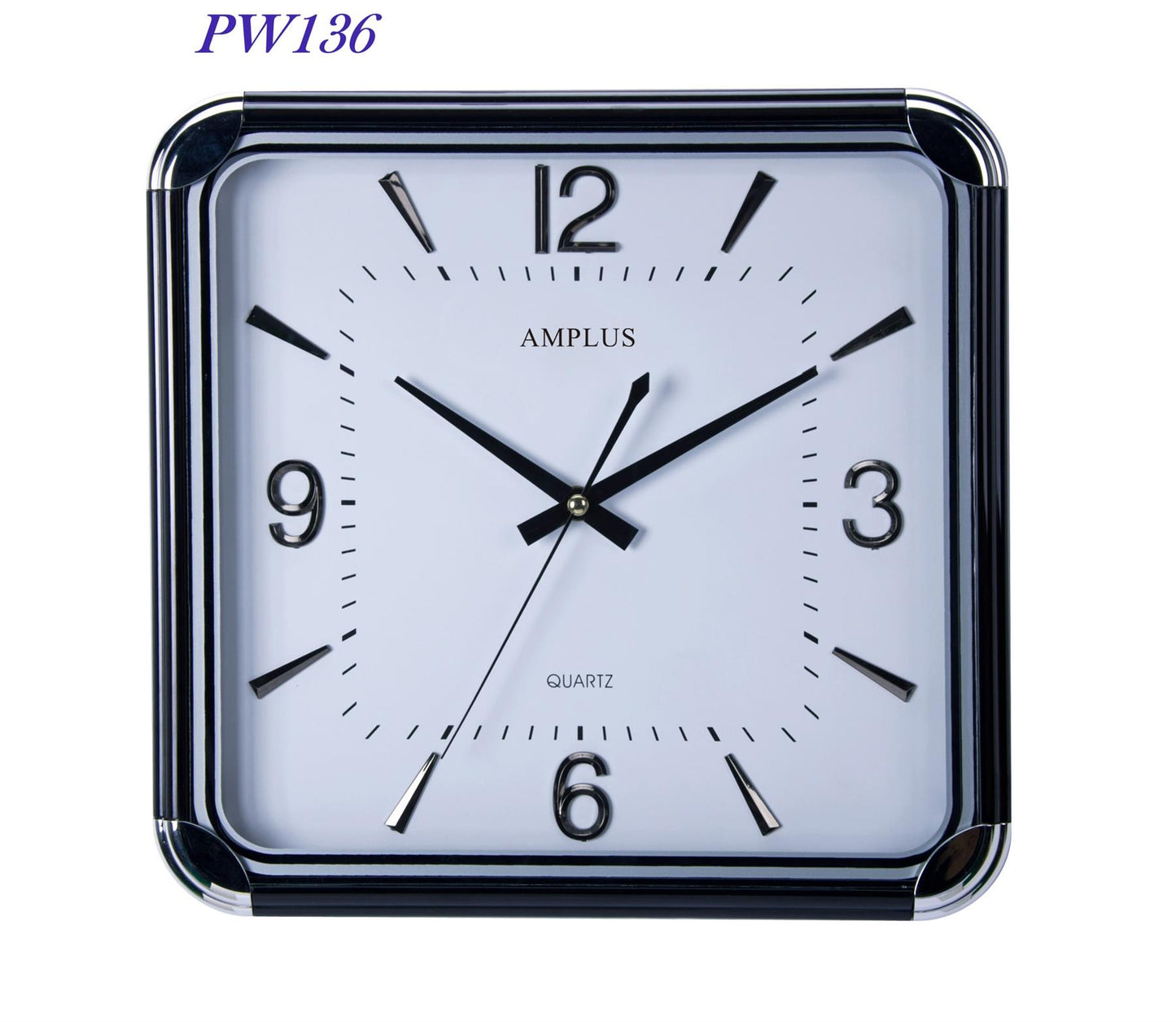 Amplus 12" square Gold Wall Clock PW136 Available Multiple Colour