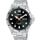 Lorus Mens Automatic Day Date Black Dial Stainless Steel Bracelet Watch RL459BX9