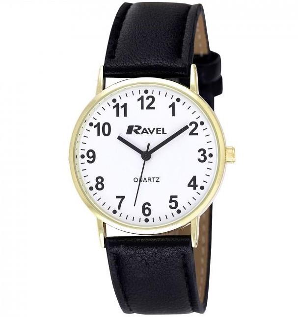 Ravel Mens Basic Classic Dial Roman and Arabic Leather Strap Wristwatch R0129G