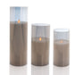 Set of 3 Grey LED Candles