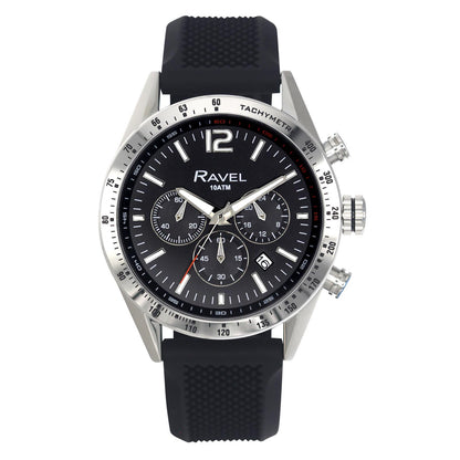 Ravel Mens Fashion Sports Multi 100m Water Resistant Chronograph Dated Rubber Strap Watch RPR-M Available Multi Colors