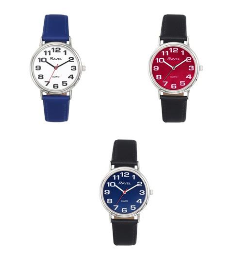 Ravel Ladies Classic Dial Leather Strap Watch R0105 Available Multiple Colour