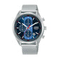 Lorus Mens Chronograph Dated Blue Dial Stainless Steel Mesh Bracelet Watch RM353GX9 BRAND NEW BUT NEEDS BATTERY