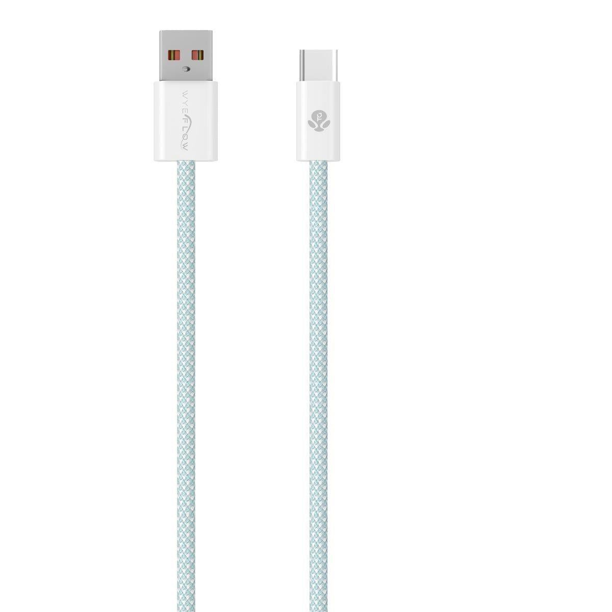 WYEFLOW Braided USB-A to USB-C Data Cable 1m Blue