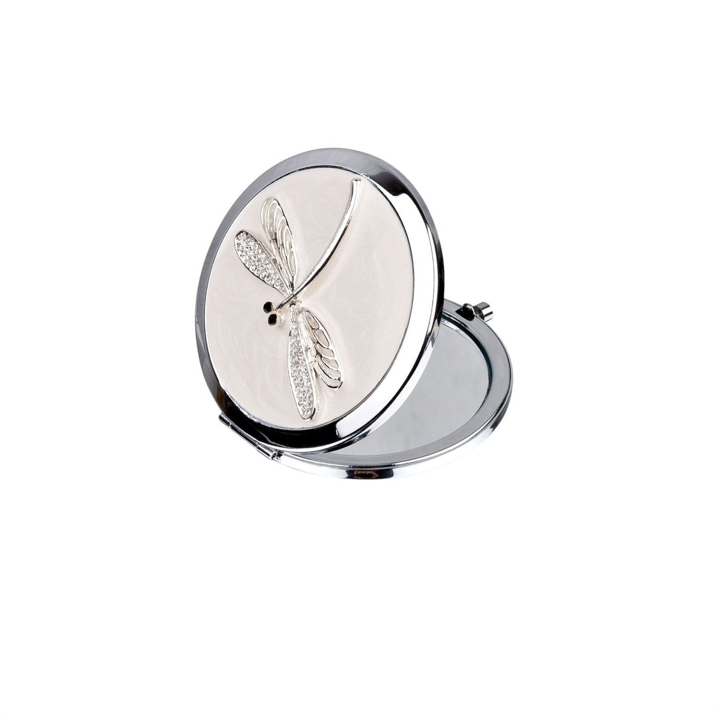 Sophia Silverplate Nude Dragonfly Compact Mirror