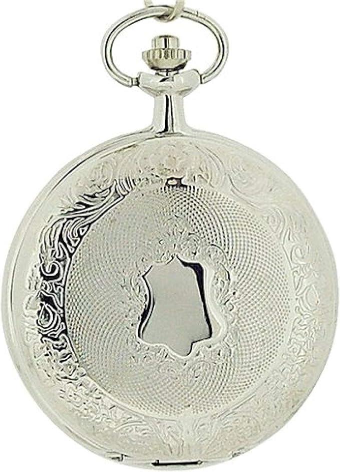 Jakob Strauss Classic Silver Tone & 12 Inch Brass Chain Pocket Watch - CLEARANCE NEEDS RE-BATTERY