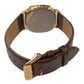 Limit Mens Basic Dated Golden dial with Brown Faux Leather Dress Watch